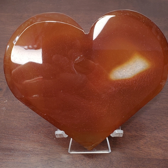 Large Carnelian Crystal Heart With Druzy - Picture 6 of 12
